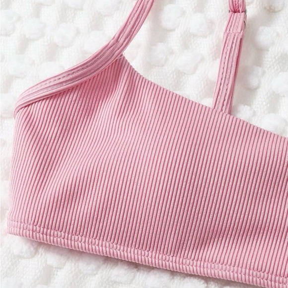 Pink Ribbed Bikini Top - Picture 3 of 4